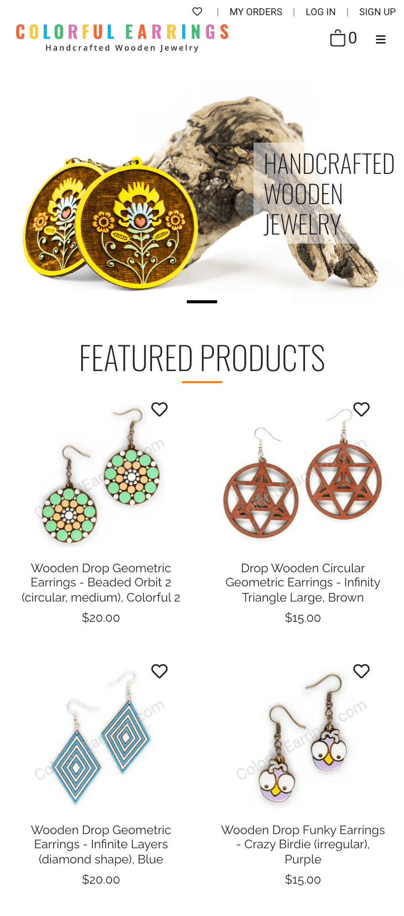 Colorful Earrings mobile showcase