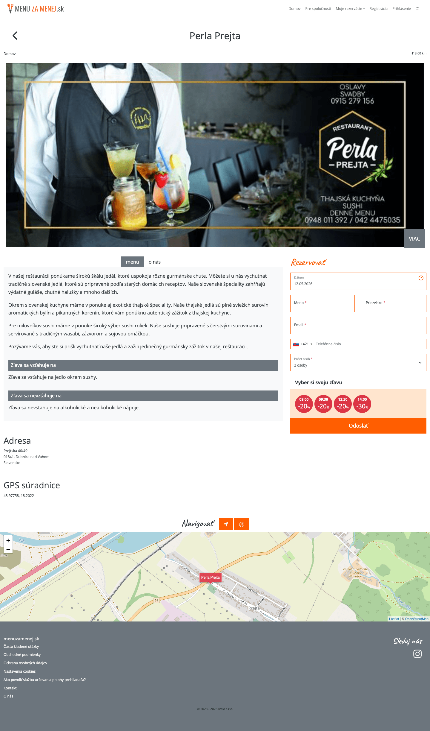 Menu Za Menej UI detail