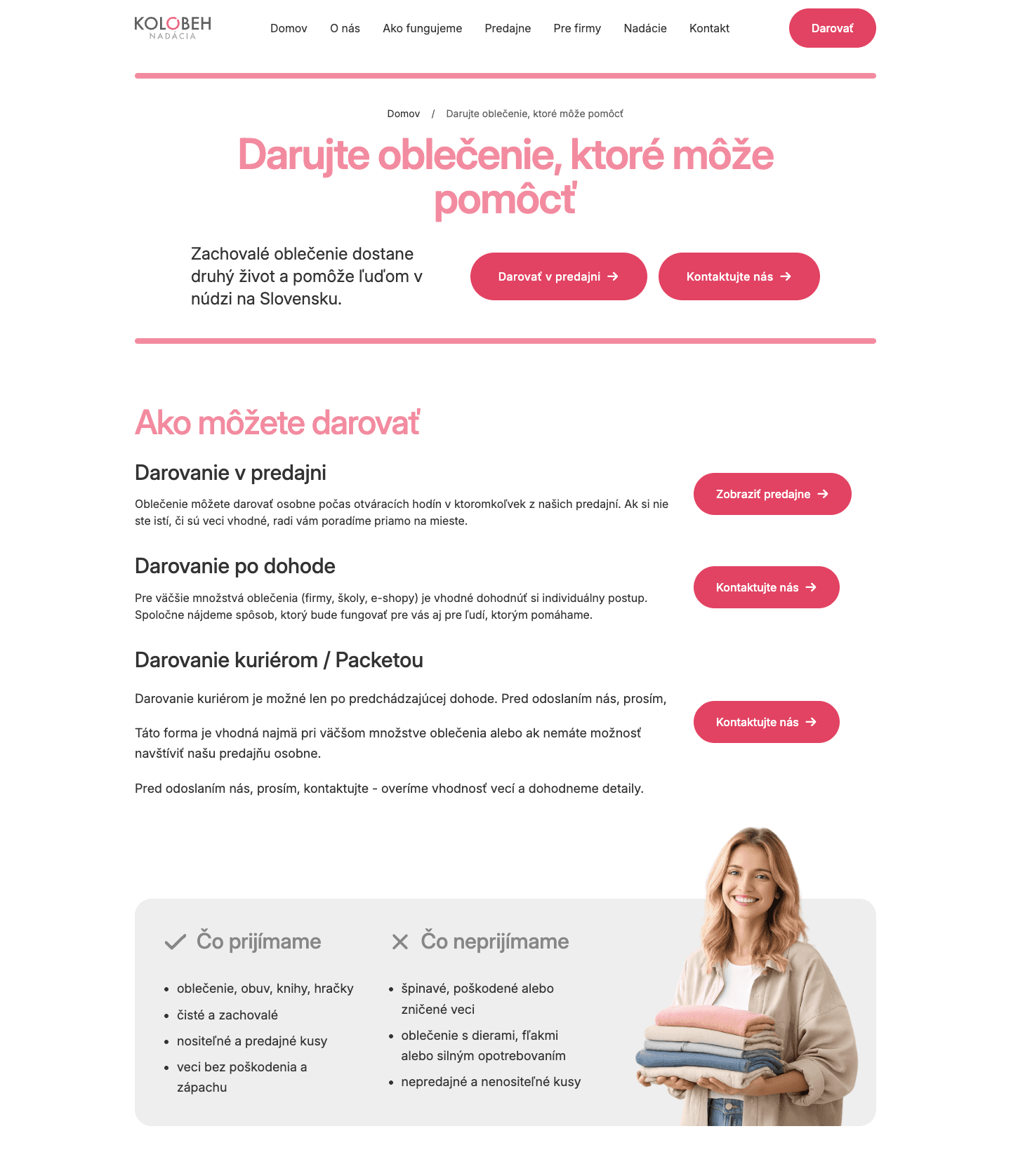 Nadácia Kolobeh UI detail